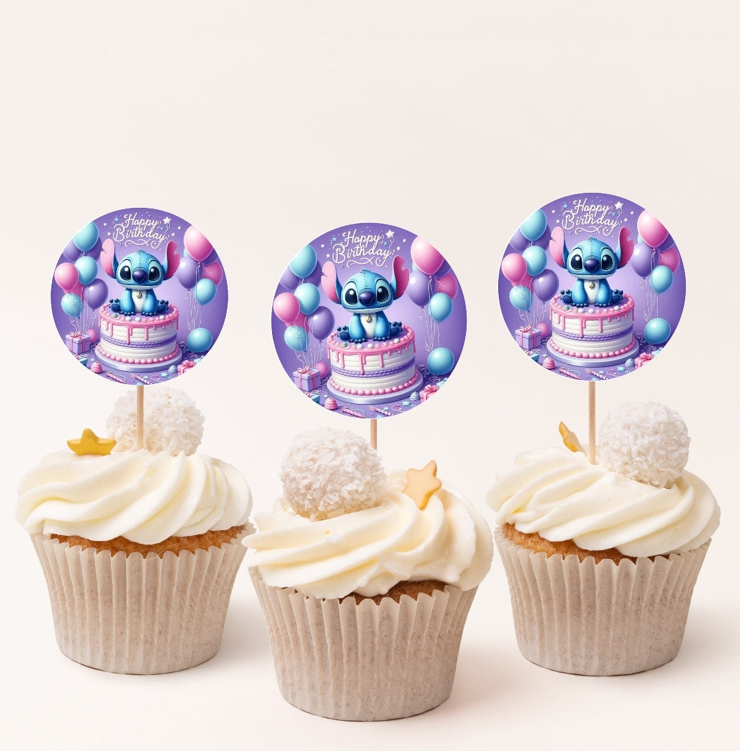 Stitch Muffineinstecker aus Fondant (Handgemacht)