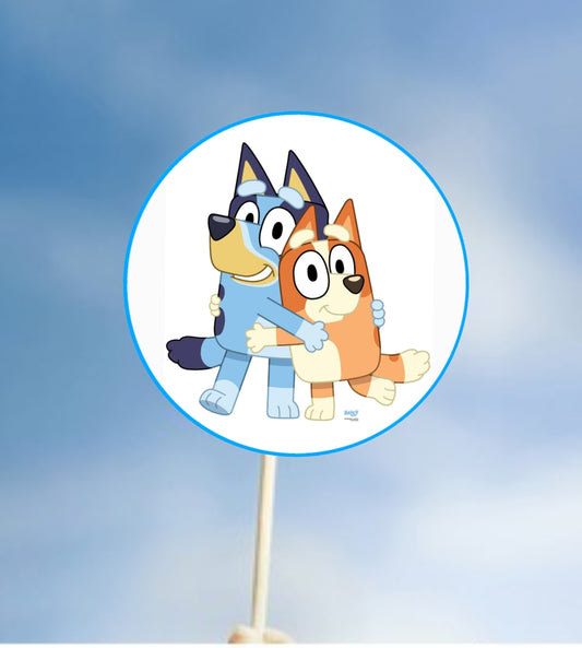 Bluey und Bingo Torteneintecker aus Fondant (Handgemacht)
