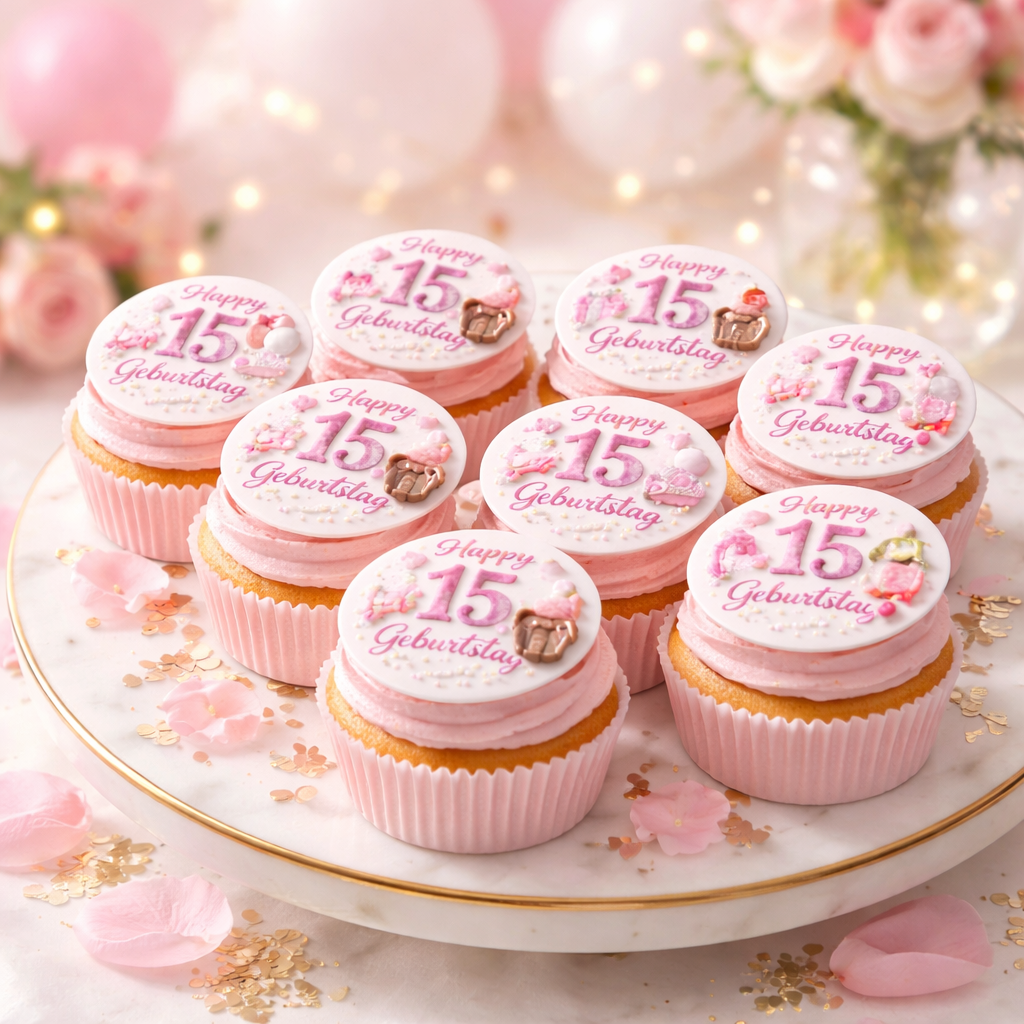 Muffinaufleger für Mädchen zum 15. Geburtstag