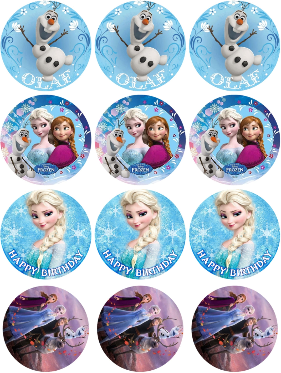 Eiskönigin Muffinaufleger