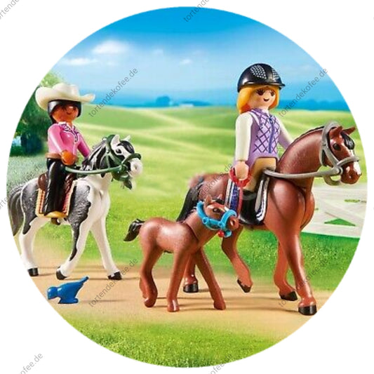 Playmobil mit Pony Tortenaufleger