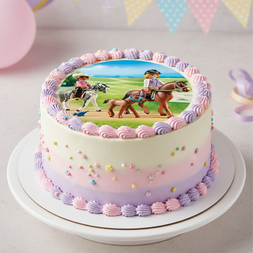 Playmobil mit Pony Tortenaufleger