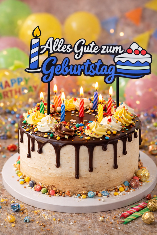 🎂 Torteneinstecker „Alles Gute zum Geburtstag“ – der perfekte Hingucker für jede Geburtstagstorte! 🎉