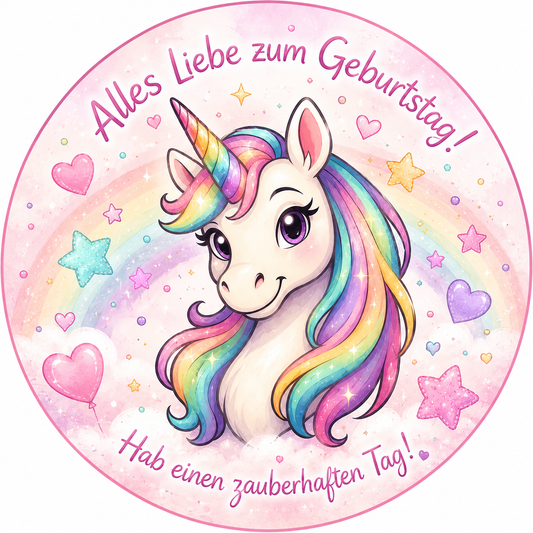 Einhorn Geburtstagstortenaufleger