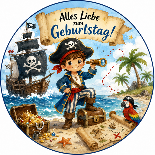Piraten Geburtstagstortenaufleger