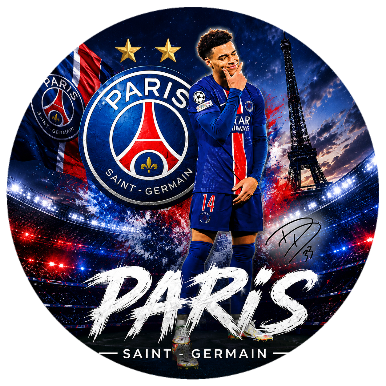 Paris Fußball Tortenaufleger