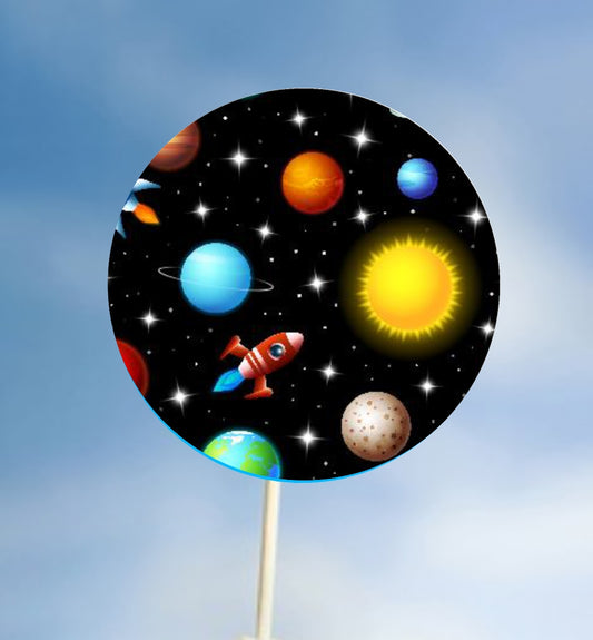 Weltall Raketen Torteneimstecker aus Fondant (Handgemacht)