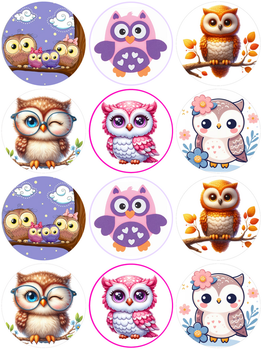 Süße Eulen Muffinaufleger