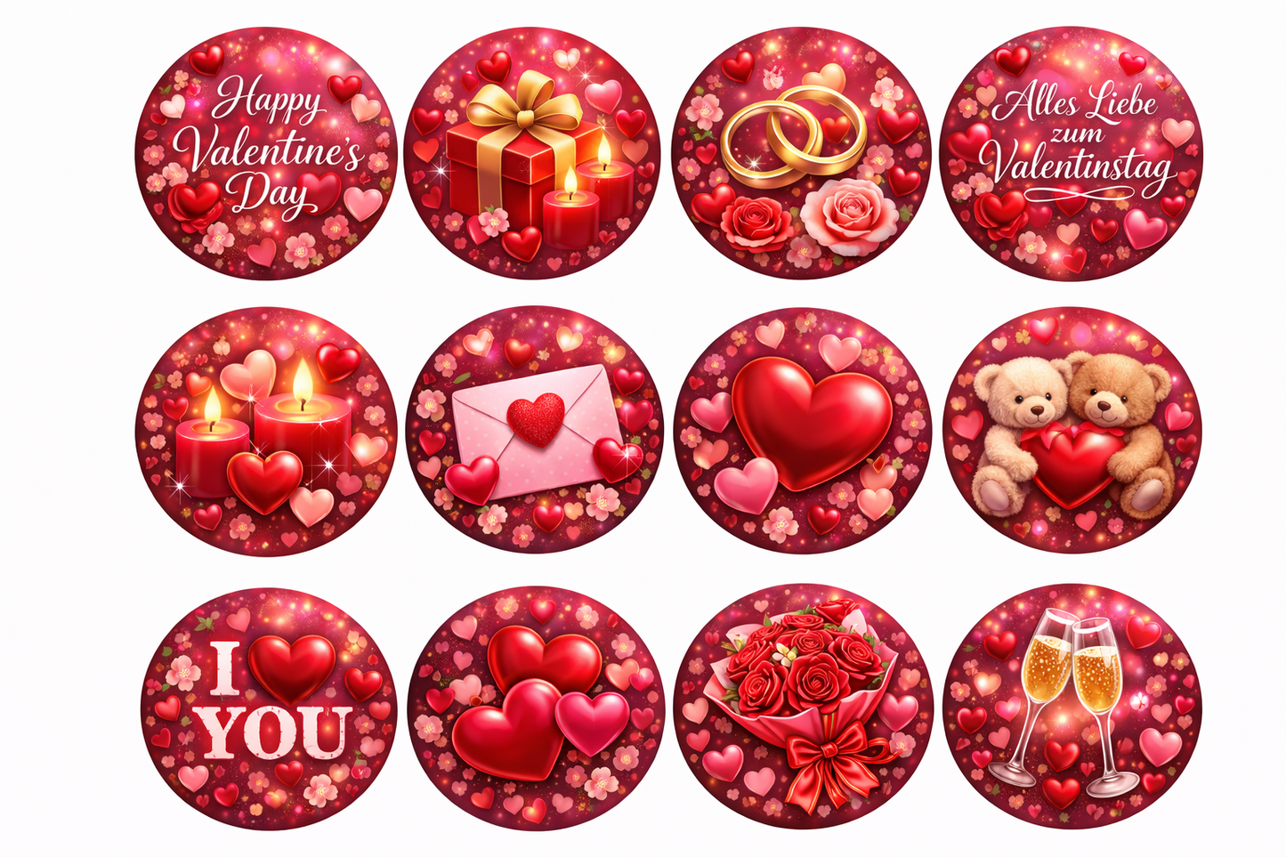 Valentinstag Muffinaufleger