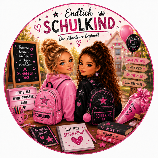 Topmodel Einschulungs Tortenaufleger