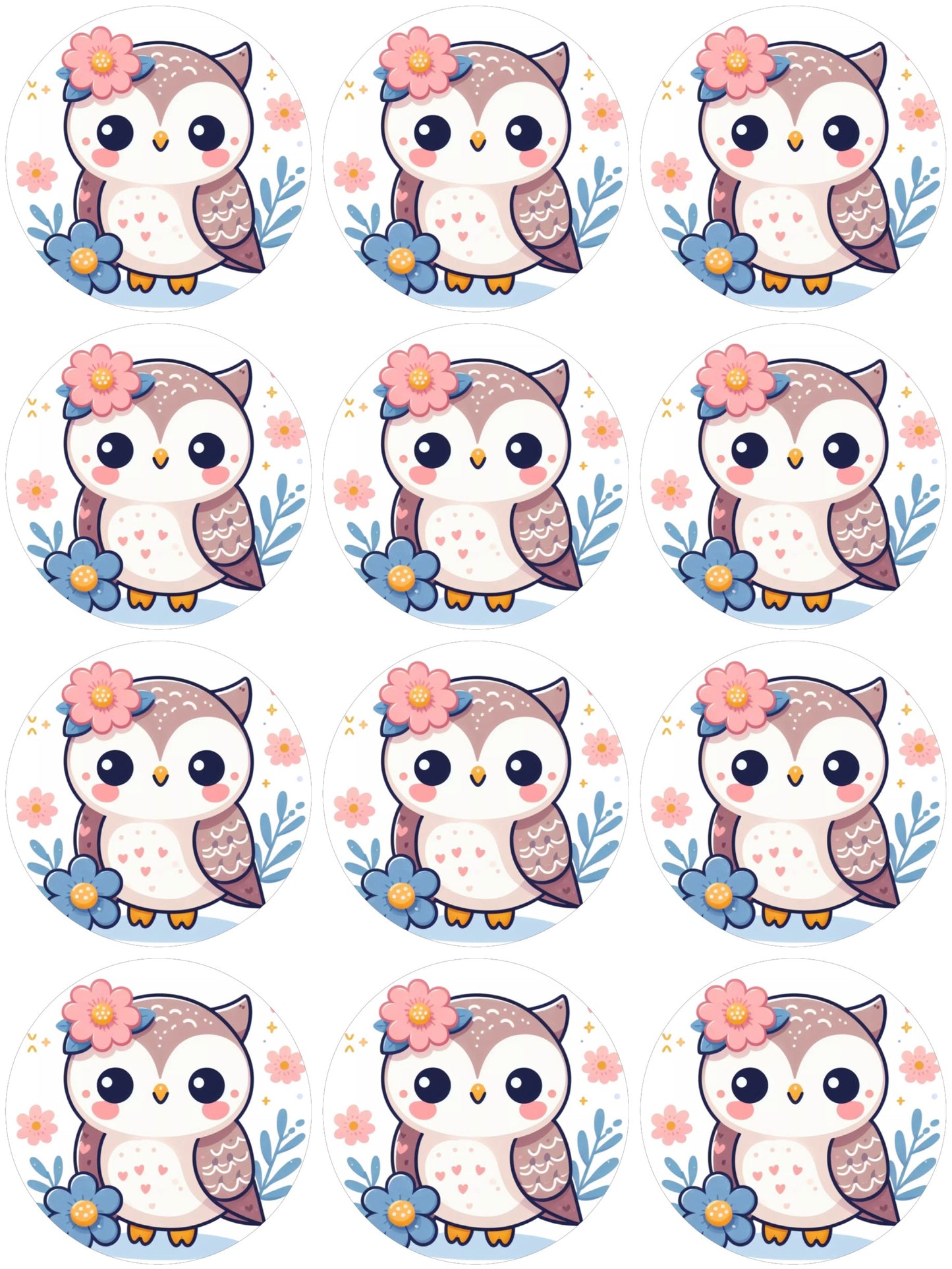 Süße Eulen Muffinaufleger