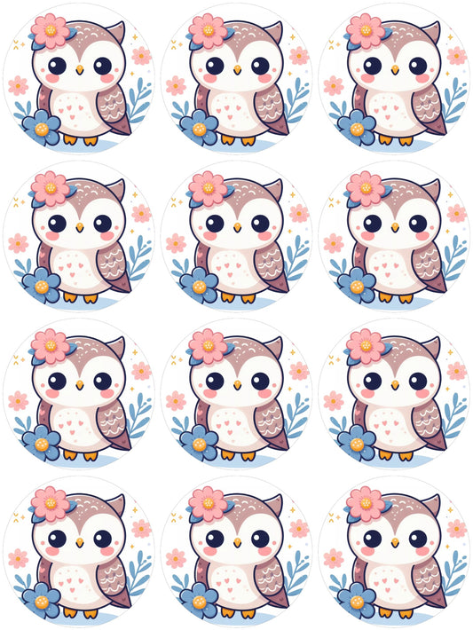 Süße Eulen Muffinaufleger