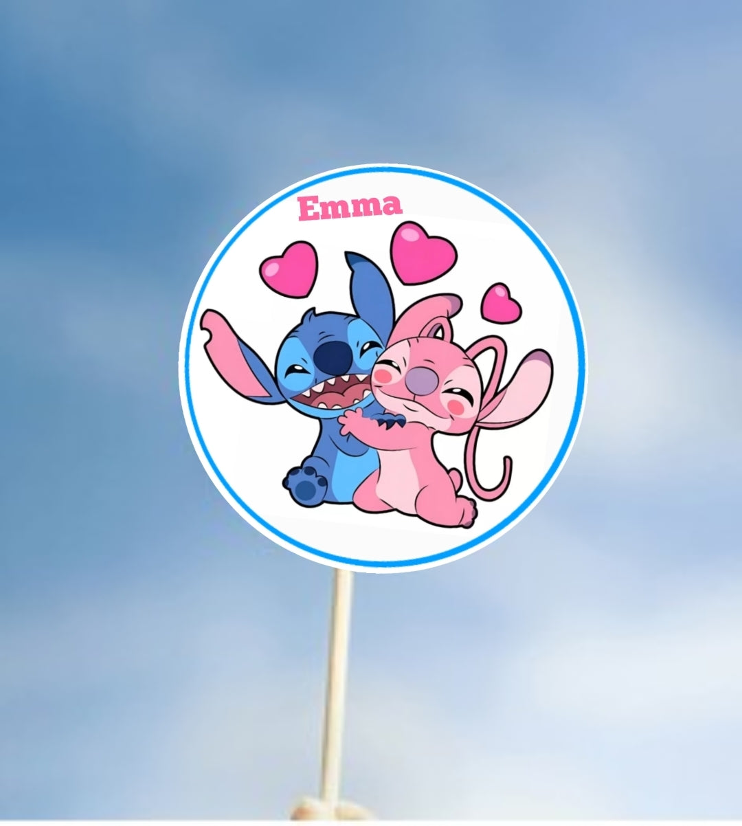 Stitch und Angel Torteneintecker aus Fondant (Handgemacht)